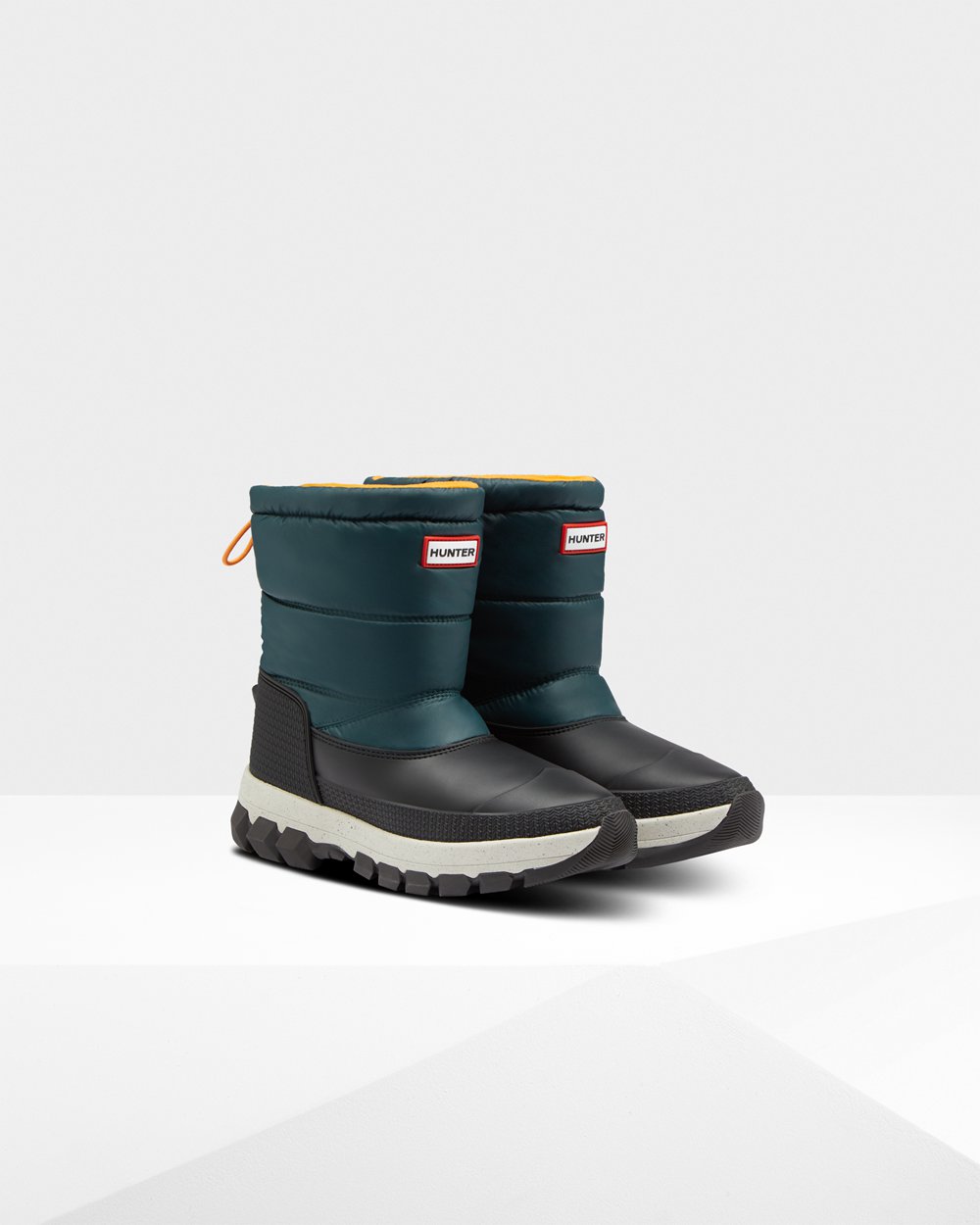 Hunter Mujer Original Insulated Short - Botas de Nieve Verde/Gris - 823-QLBDJE